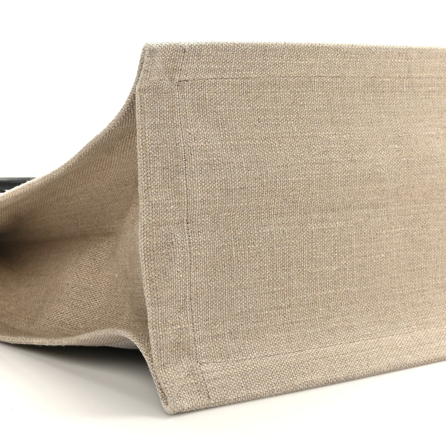 Linen Calfskin Rive Gauche North South Tote Optic White