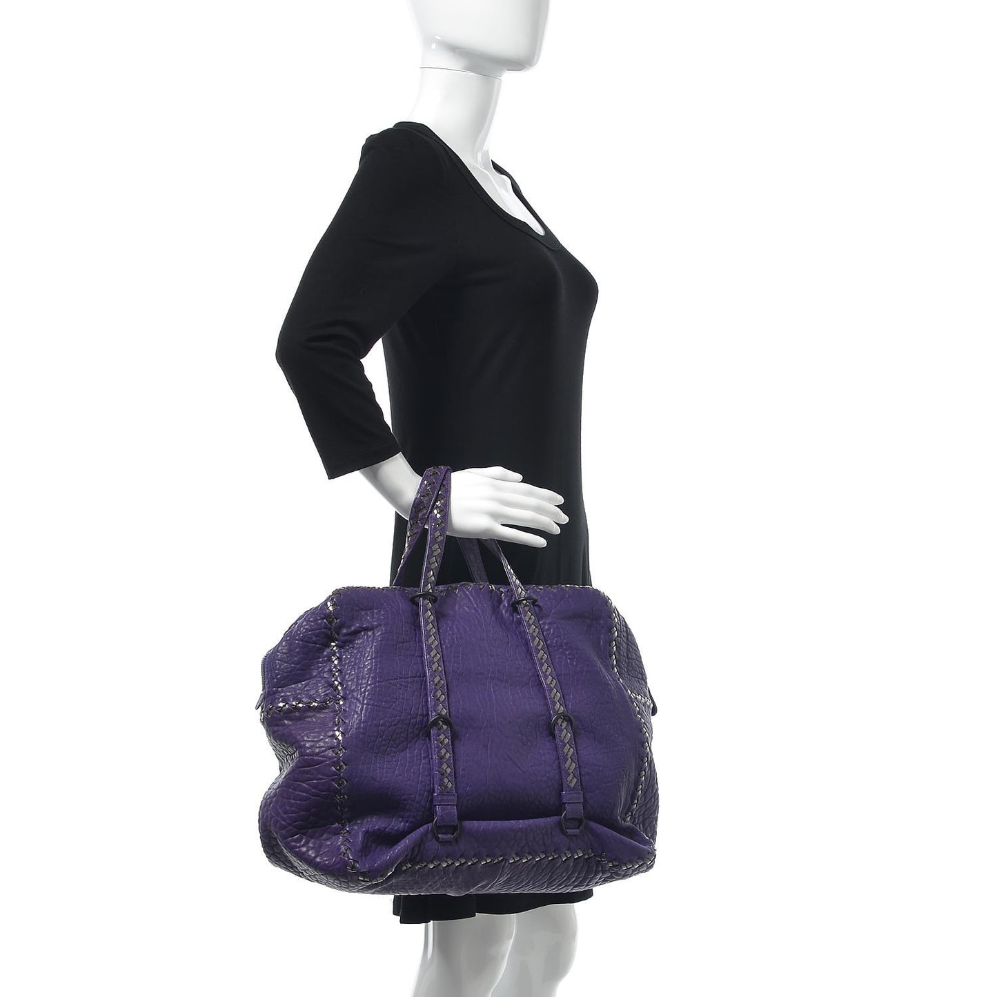 Lambskin PVC Intrecciato Tote Purple