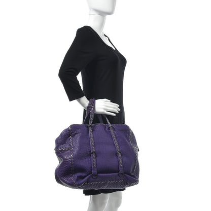 Bottega Veneta Lambskin PVC Intrecciato Tote Purple 2 of 8