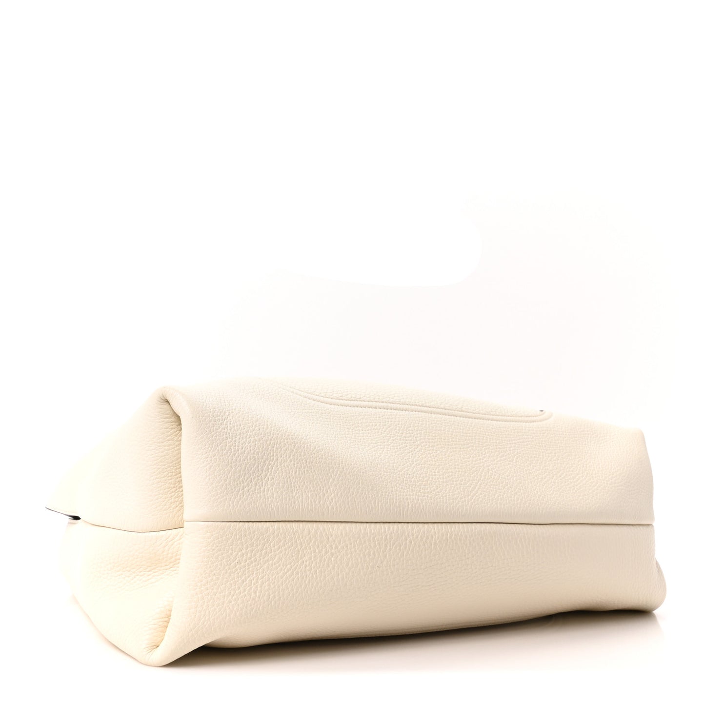 Grained Calfskin Softbit Maxi Shoulder Bag Dusty White