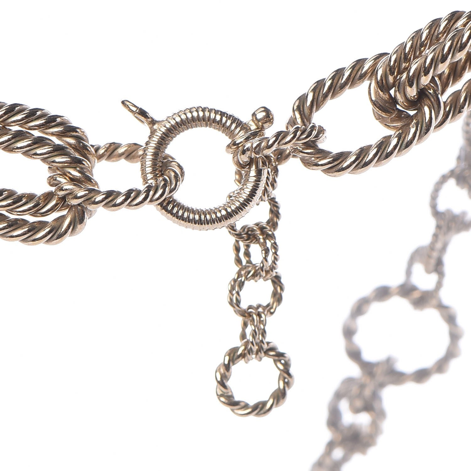 Chanel Twisted Chain CC Pendant Necklace Gold 5 of 6