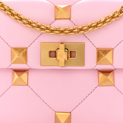 Valentino Garavani Nappa Medium Roman Stud Shoulder Bag Pink Borealis 7 of 13