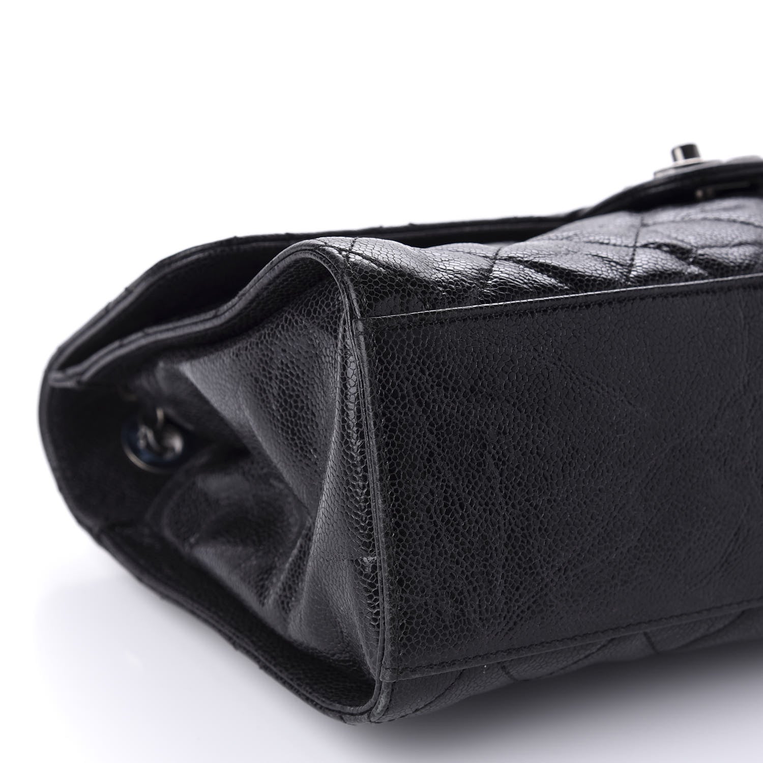 Chanel Crumpled Grained Calfskin Jumbo CC Crave Flap Black 6 of 10