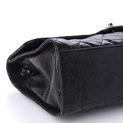 Chanel Crumpled Grained Calfskin Jumbo CC Crave Flap Black 6 of 10