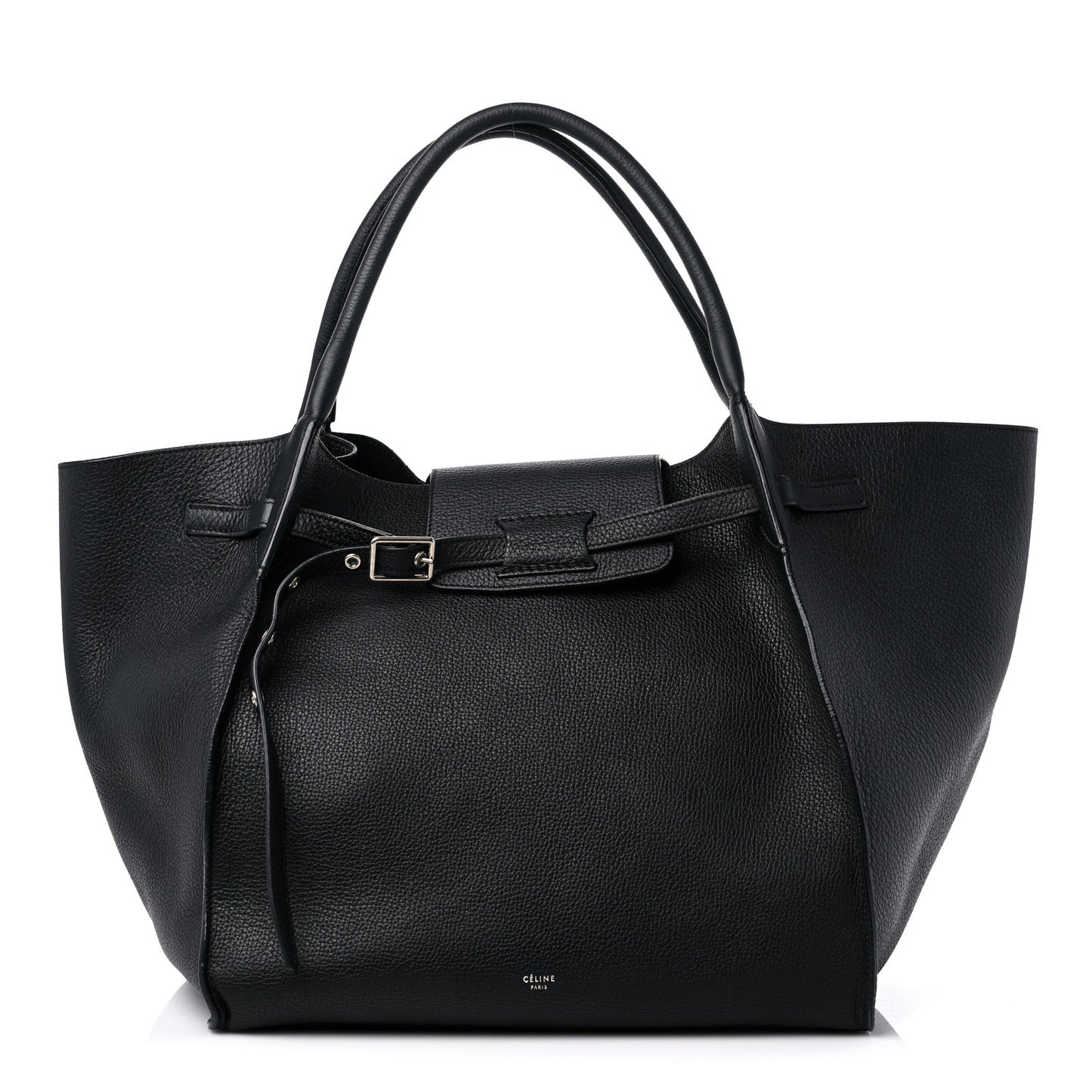 Supple Grained Calfskin Medium Big Bag Black