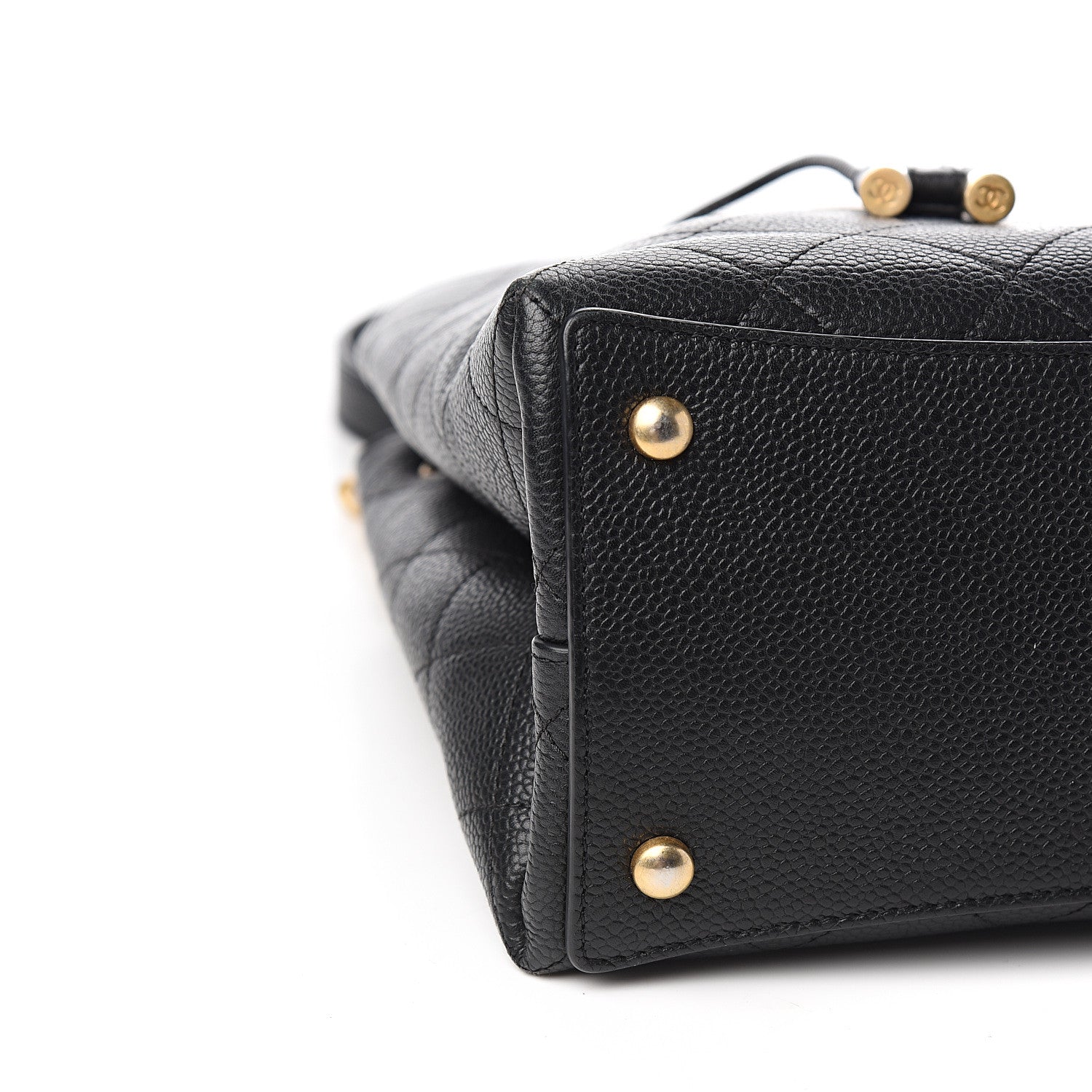 Chanel Grained Calfskin Stitched Small Drawstring Bag Black 7 of 11