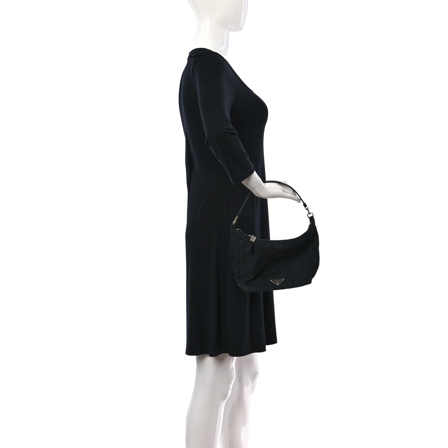 Tessuto Nylon Vitello Hobo Black