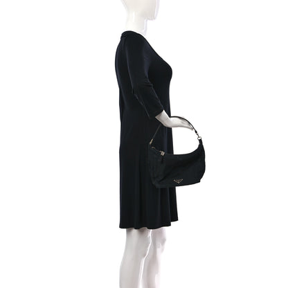 Prada Tessuto Nylon Vitello Hobo Black 2 of 10