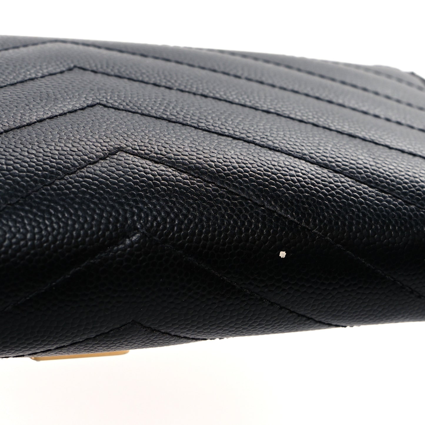 Grain De Poudre Matelasse Chevron Monogram Zip Around Wallet Black