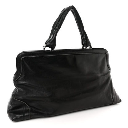 Chanel Lambskin East West Soho Shopper Black 3 of 12