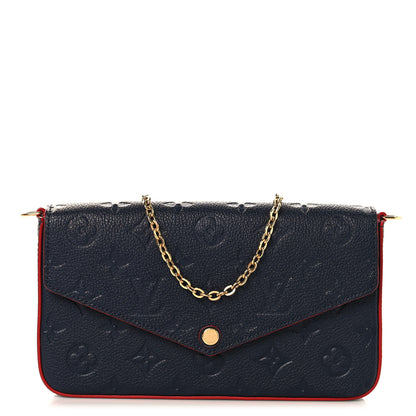 Louis Vuitton Empreinte Pochette Felicie Chain Wallet Marine Rouge 1 of 10