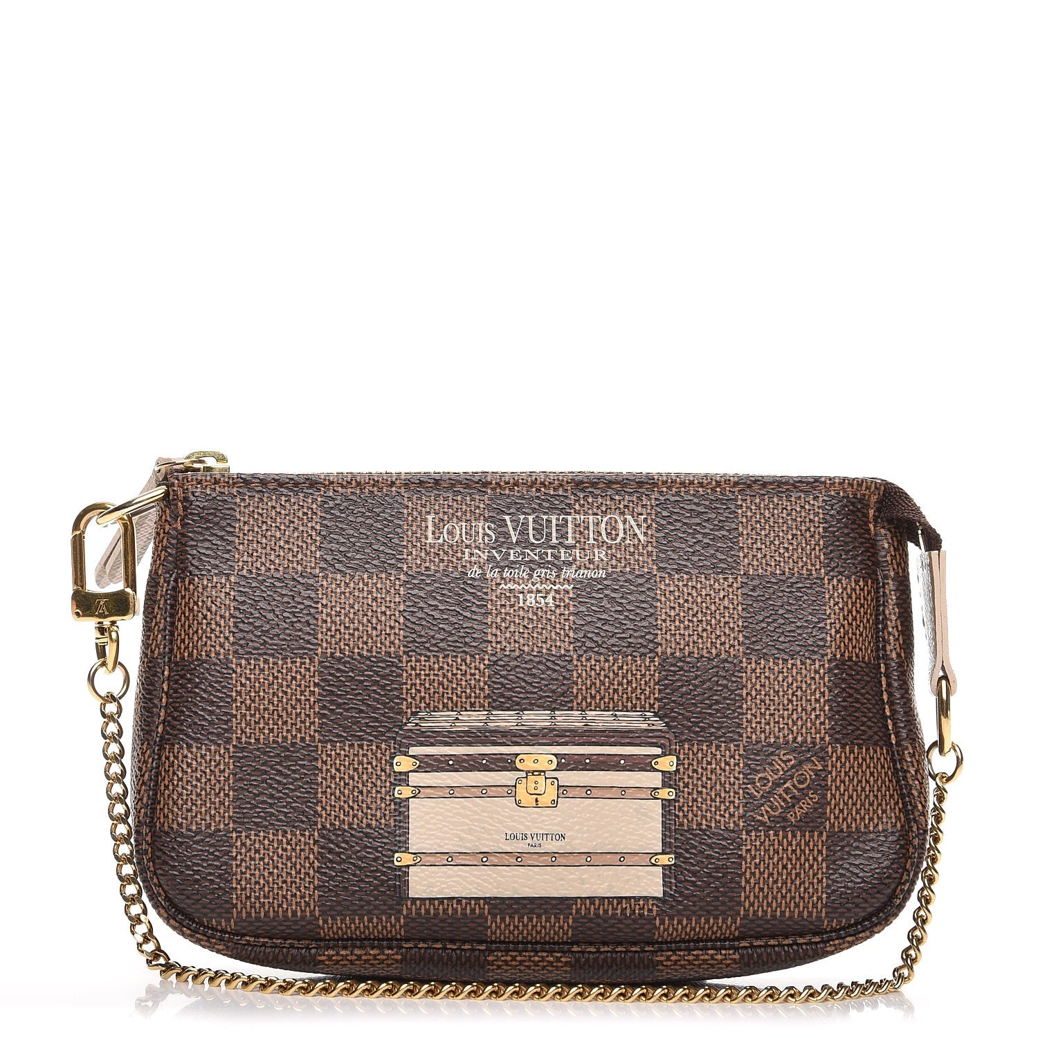 Louis Vuitton Damier Ebene Trunks and Locks Mini Pochette Accessories 1 of 8