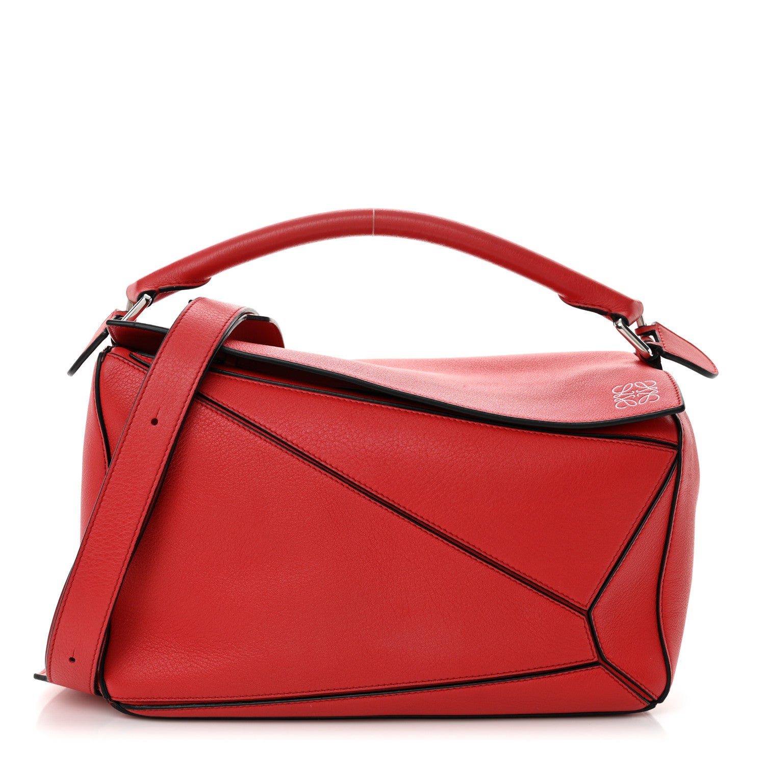 Loewe Calfskin Medium Puzzle Bag Scarlet 1 of 13