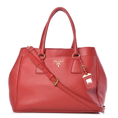 Prada Vitello Daino Tote Rosso 1 of 19