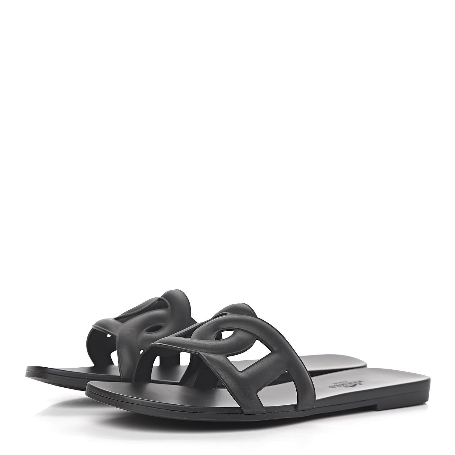 Hermes Rubber Aloha Sandals 37 Black 3 of 8