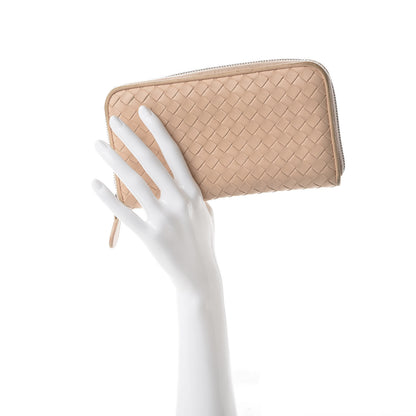 Bottega Veneta Nappa Intrecciato Zip Around Wallet Mink 2 of 13
