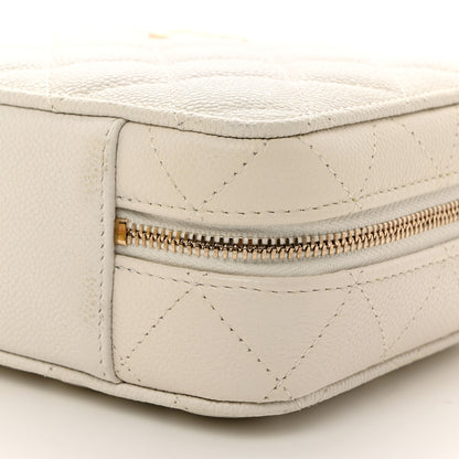 Chanel Caviar Quilted Top Handle Vanity Case White 11 of 12