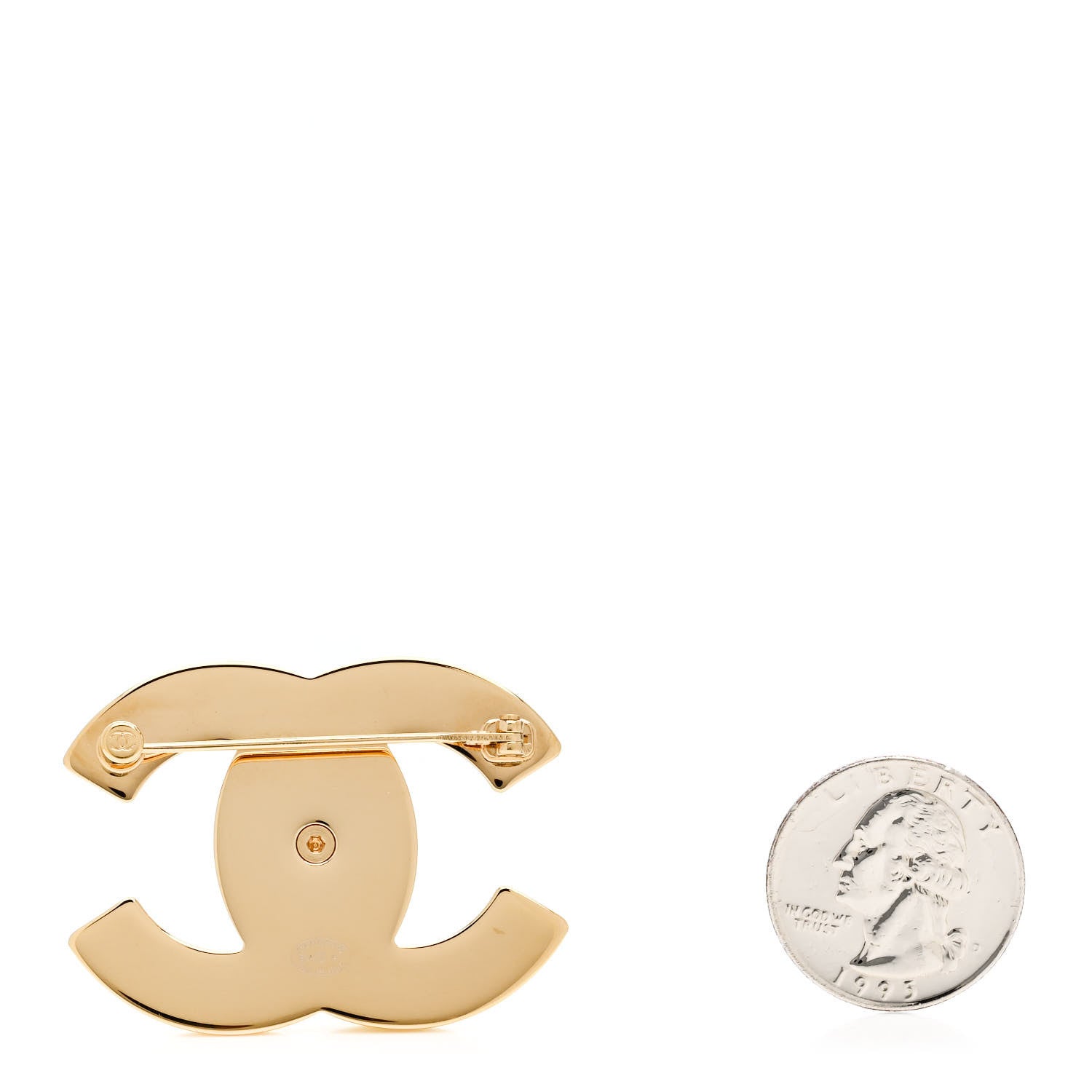 Chanel Resin CC Turnlock Brooch Gold Pearly White 2 of 4