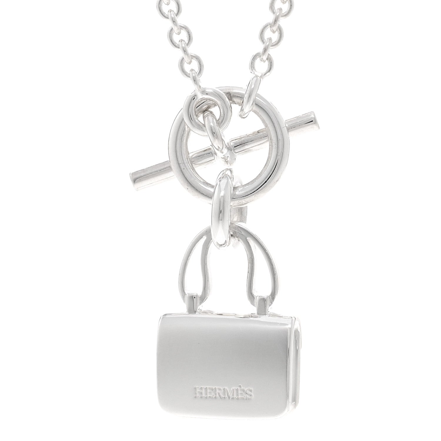 Hermes Sterling Silver Constance Amulettes Pendant Necklace 4 of 5