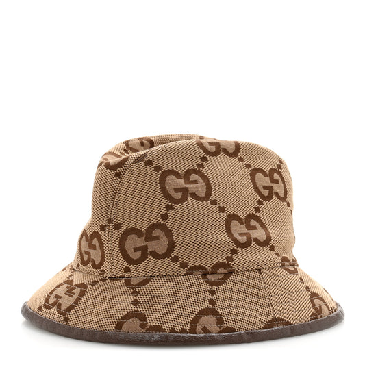 Monogram Jumbo GG Bucket Hat L Camel Ebony New Acero