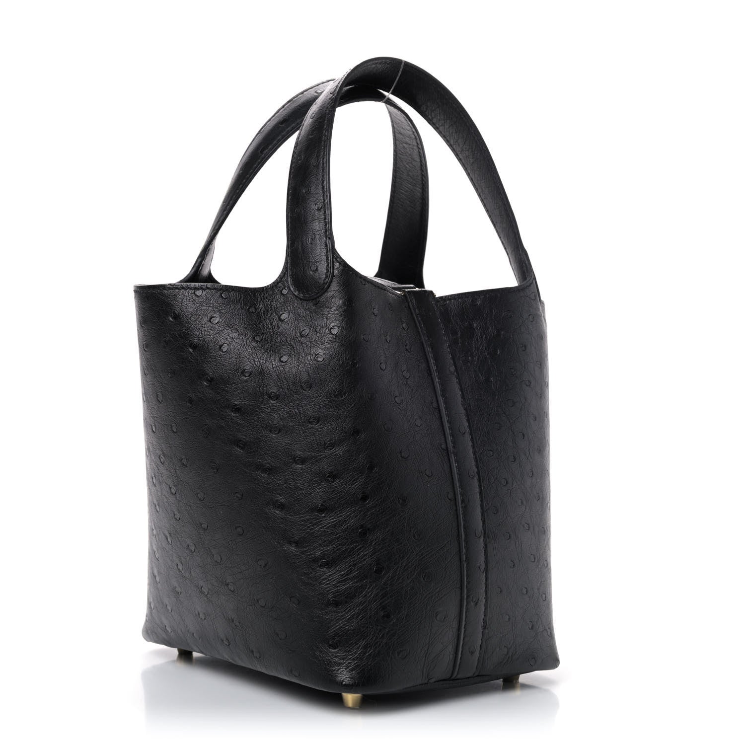 Hermes Ostrich Picotin Lock 18 Black 2 of 4