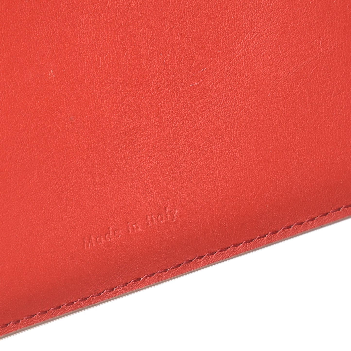 Grained Calfskin Medium Multifunction Strap Wallet Pop Red Chalk