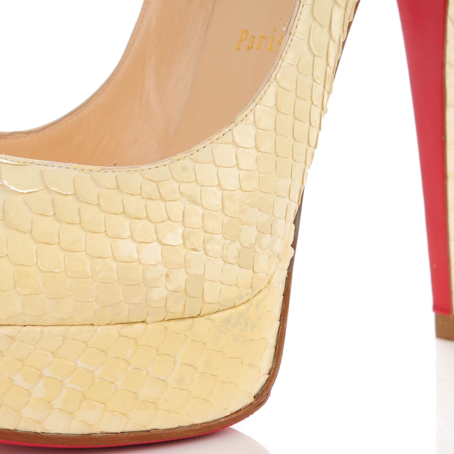 Christian Louboutin Python Lady Peep 150 Pumps 37.5 Craie 8 of 8