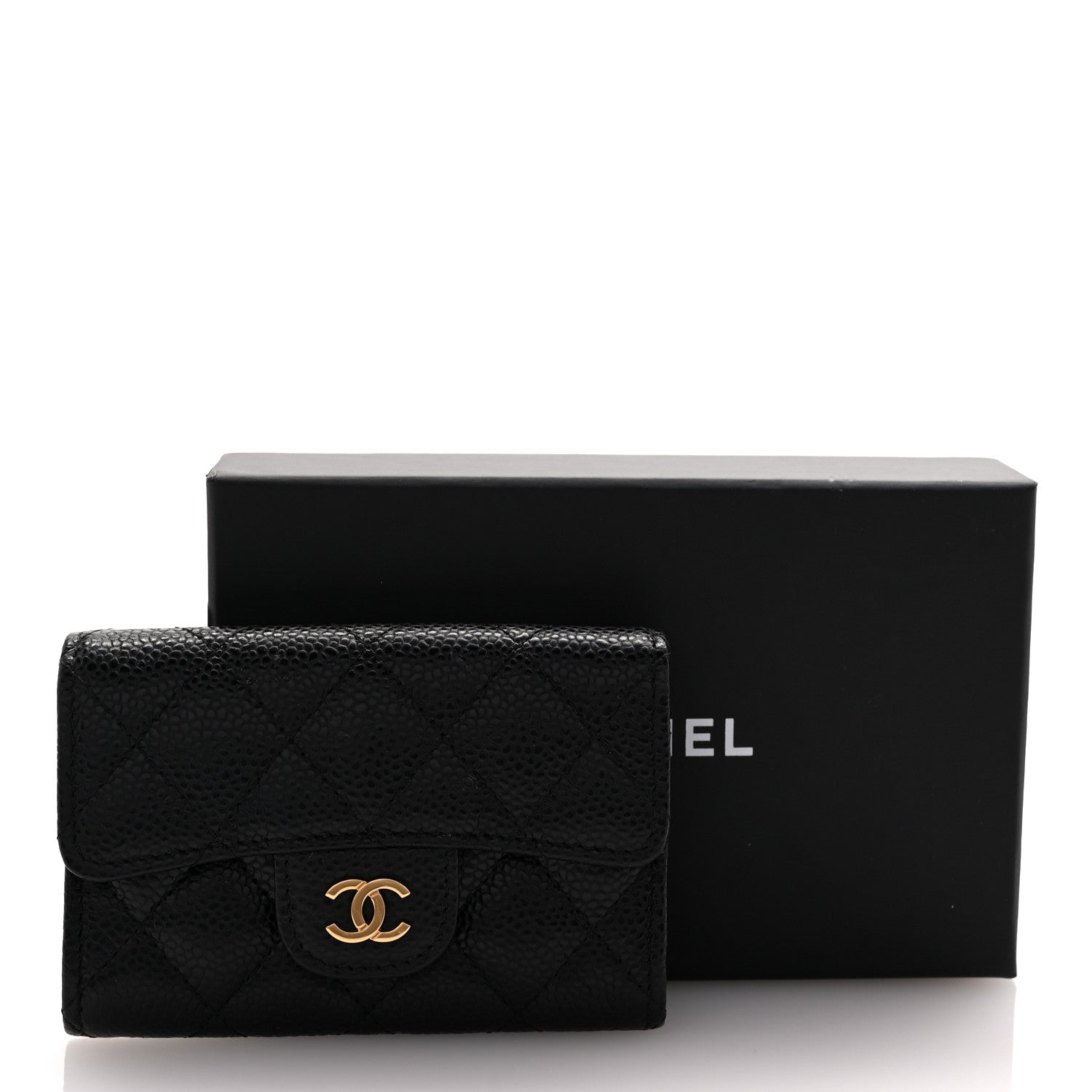 Chanel Caviar Quilted Flap Card Holder Wallet Black 9 of 9