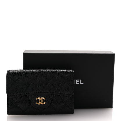 Chanel Caviar Quilted Flap Card Holder Wallet Black 9 of 9