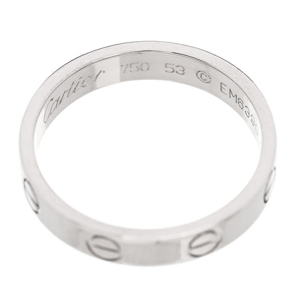 Cartier 18K White Gold 3.5mm LOVE Wedding Band Ring 53 6.5 4 of 5