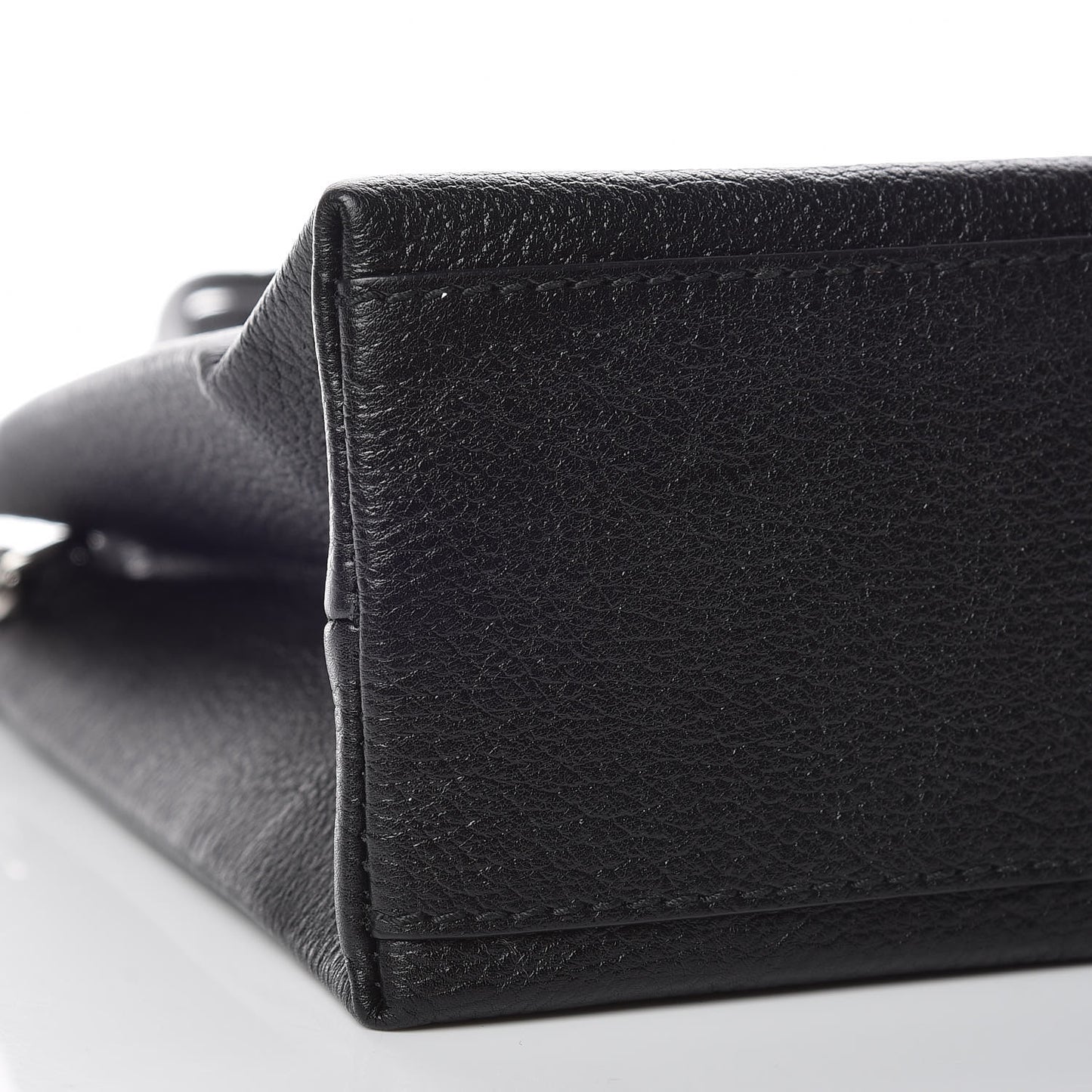 Calfskin Logo XXS Shopping Tote Black