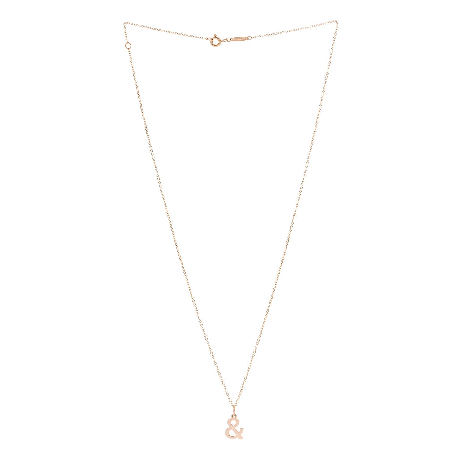 Tiffany 18K Rose Gold Ampersand Pendant Necklace 3 of 6