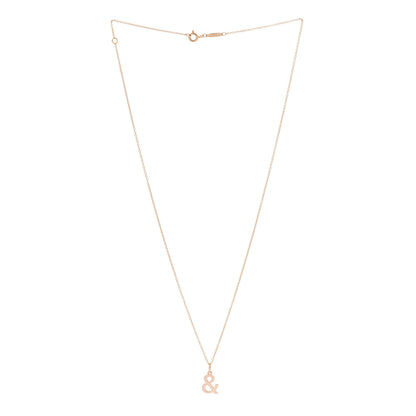 Tiffany 18K Rose Gold Ampersand Pendant Necklace 3 of 6