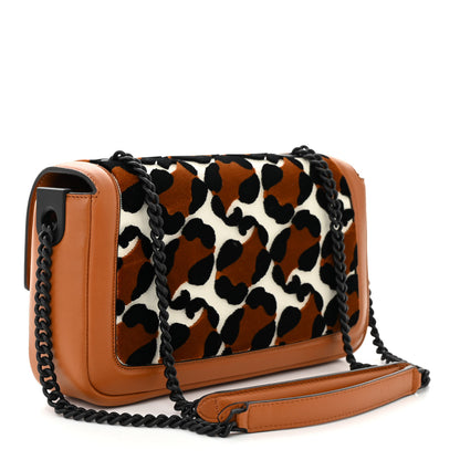 Fendi Vitello Grace Nappa Enamel Leopard Chain Baguette Ice White Multicolor Brandy Black 3 of 10