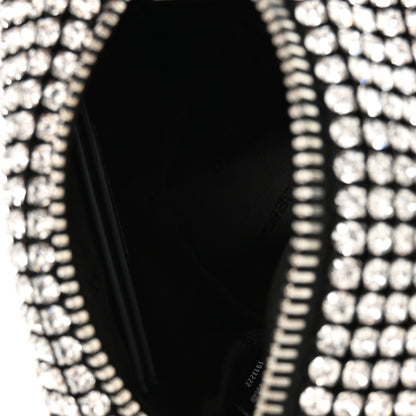 Alexander Wang Mesh Crystal Rhinestone Mini Heiress Pouch Black Silver 5 of 9