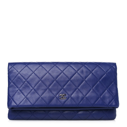 Chanel Lambskin Quilted CC Beauty Clutch Blue 1 of 10