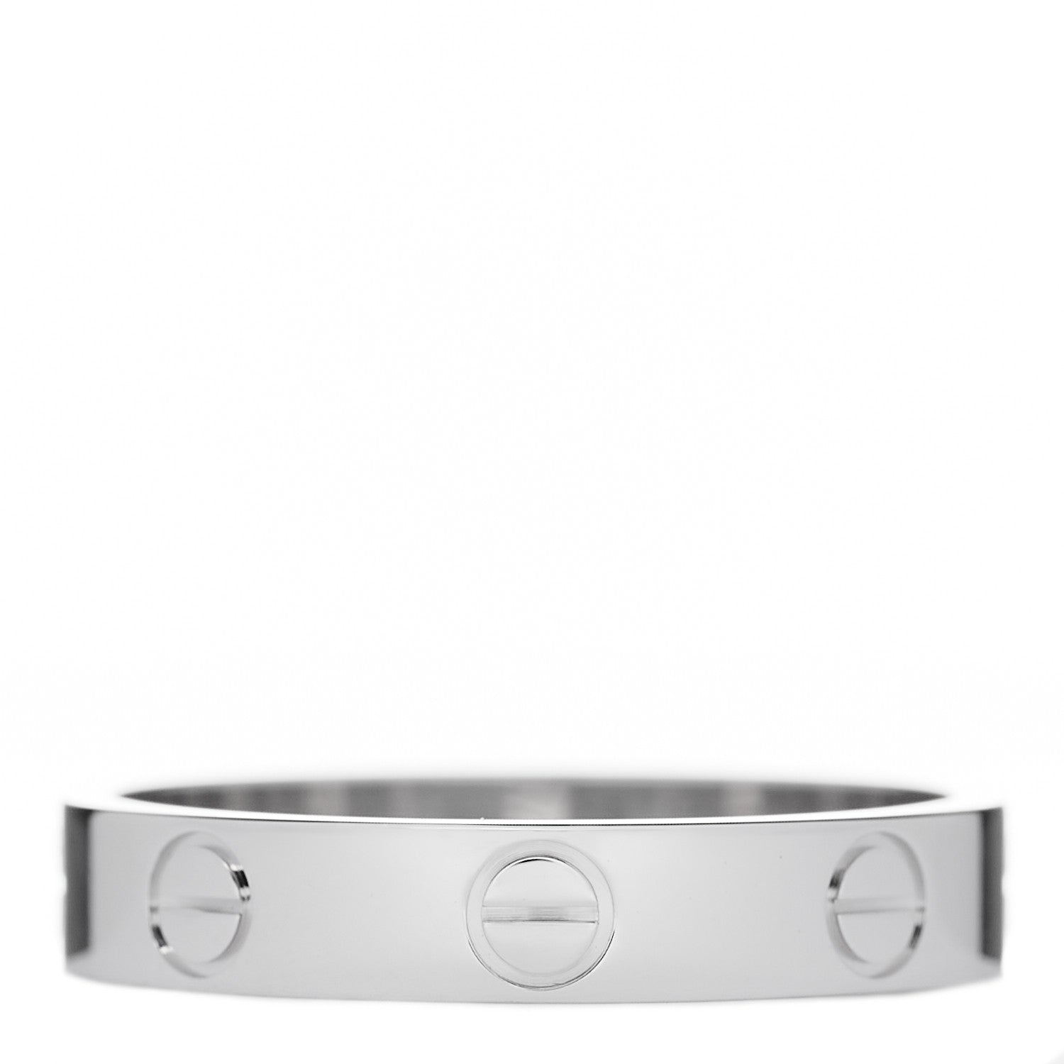 Cartier 18K White Gold 3.5mm LOVE Wedding Band Ring 53 6.25 3 of 5
