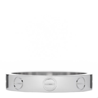 Cartier 18K White Gold 3.5mm LOVE Wedding Band Ring 53 6.25 3 of 5