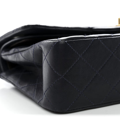 Chanel Lambskin Quilted Small Double Flap Navy 9 of 14