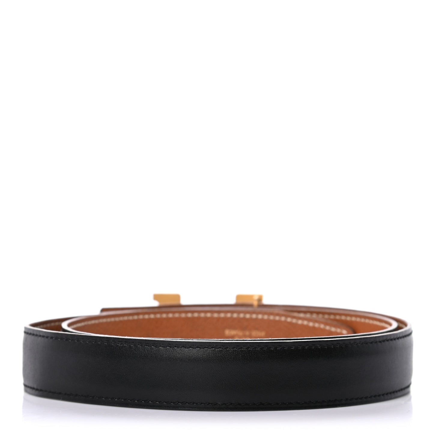 Box Courchevel 24mm Constance H Belt 75 Gold Black