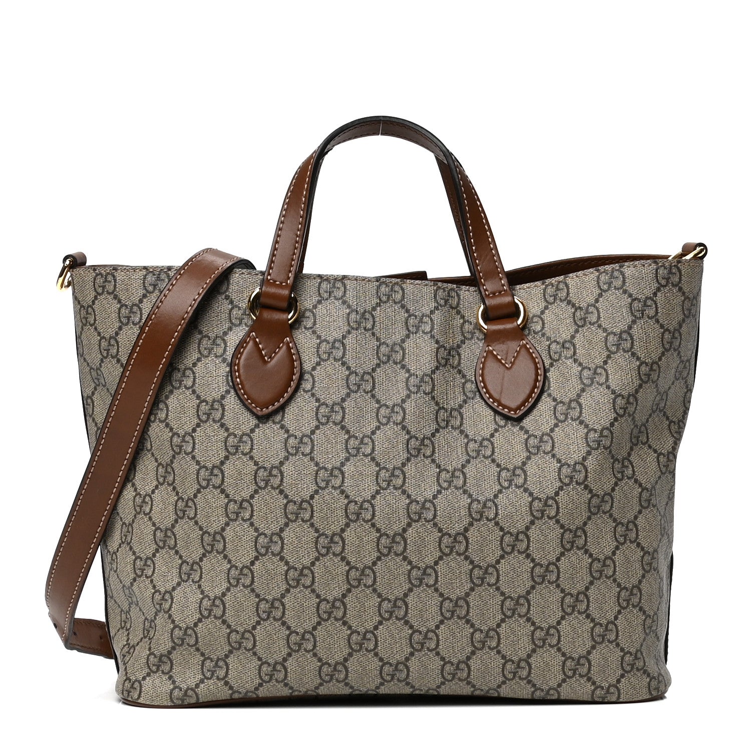 Gucci Soft GG Supreme Monogram Small Crossbody Tote Beige Cuir 1 of 5