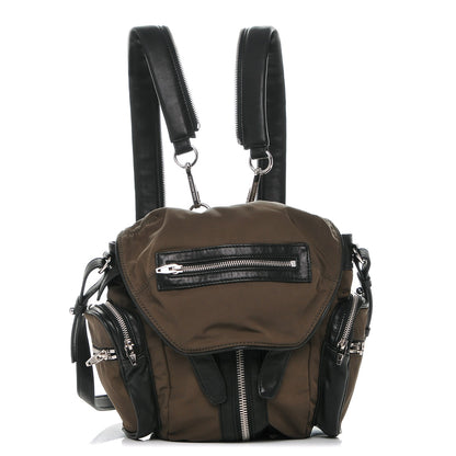 Alexander Wang Lambskin Nylon Mini Marti Backpack Military Green Nickel Hardware 1 of 7