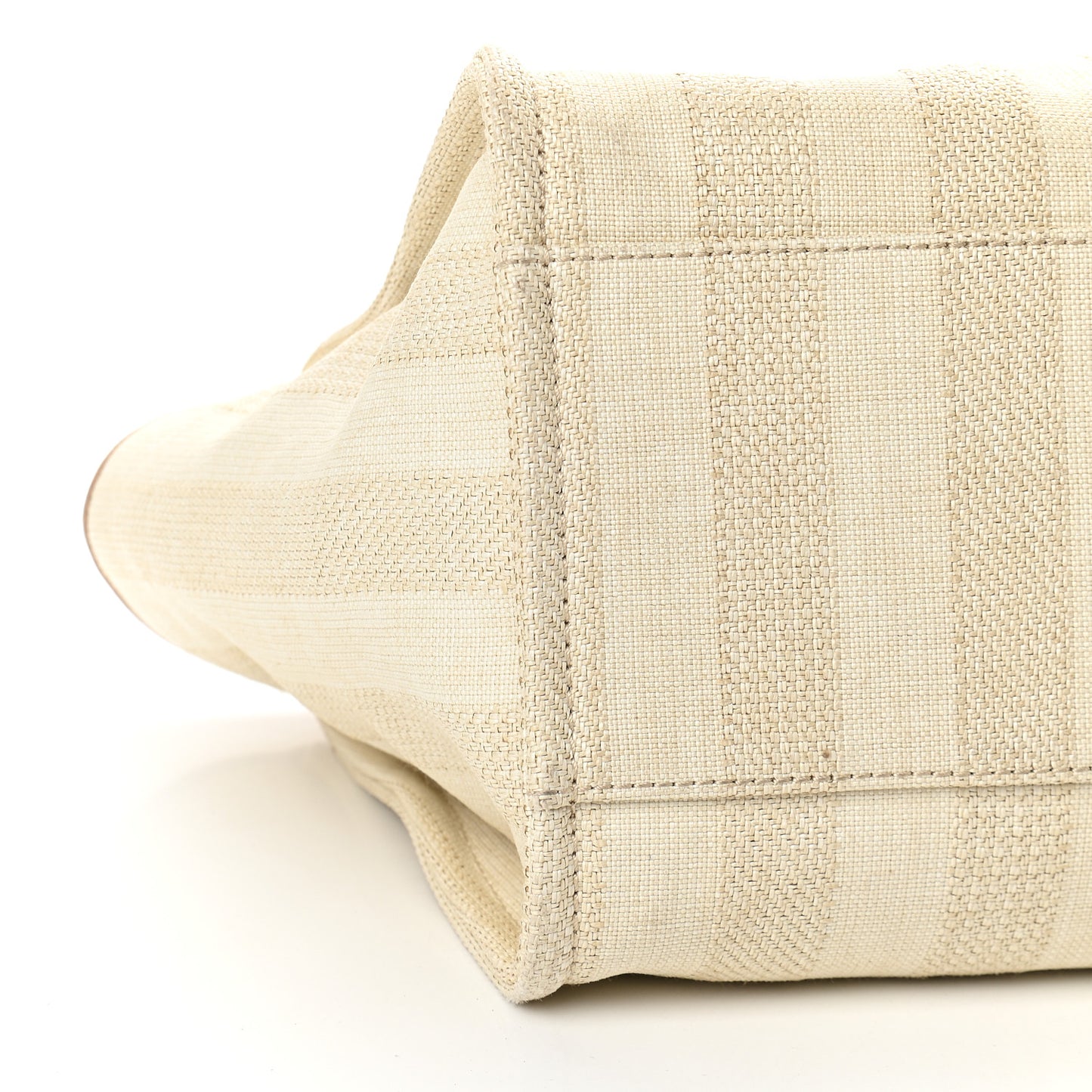 Mixed Fibers Striped Medium Deauville Tote Beige