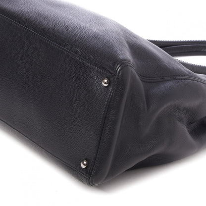 Chanel Calfskin Mademoiselle Lock Cerf Executive Shopper Tote Black 5 of 9