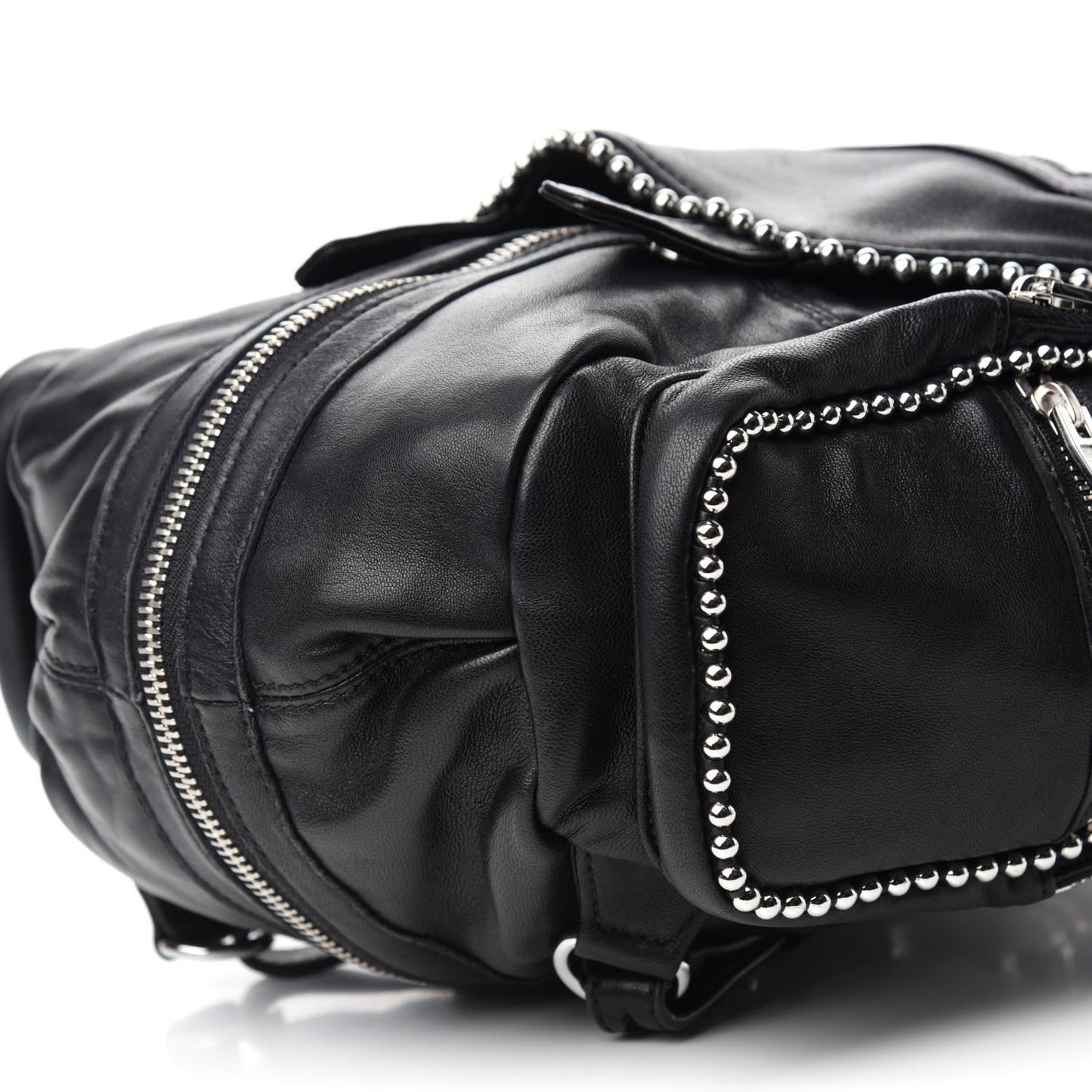 Lambskin Studded Mini Marti Convertible Backpack Black Rhodium Hardware