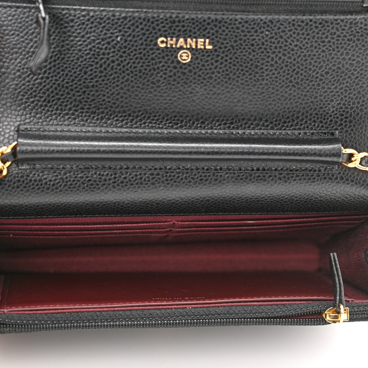 Caviar Quilted Wallet On Chain WOC Black