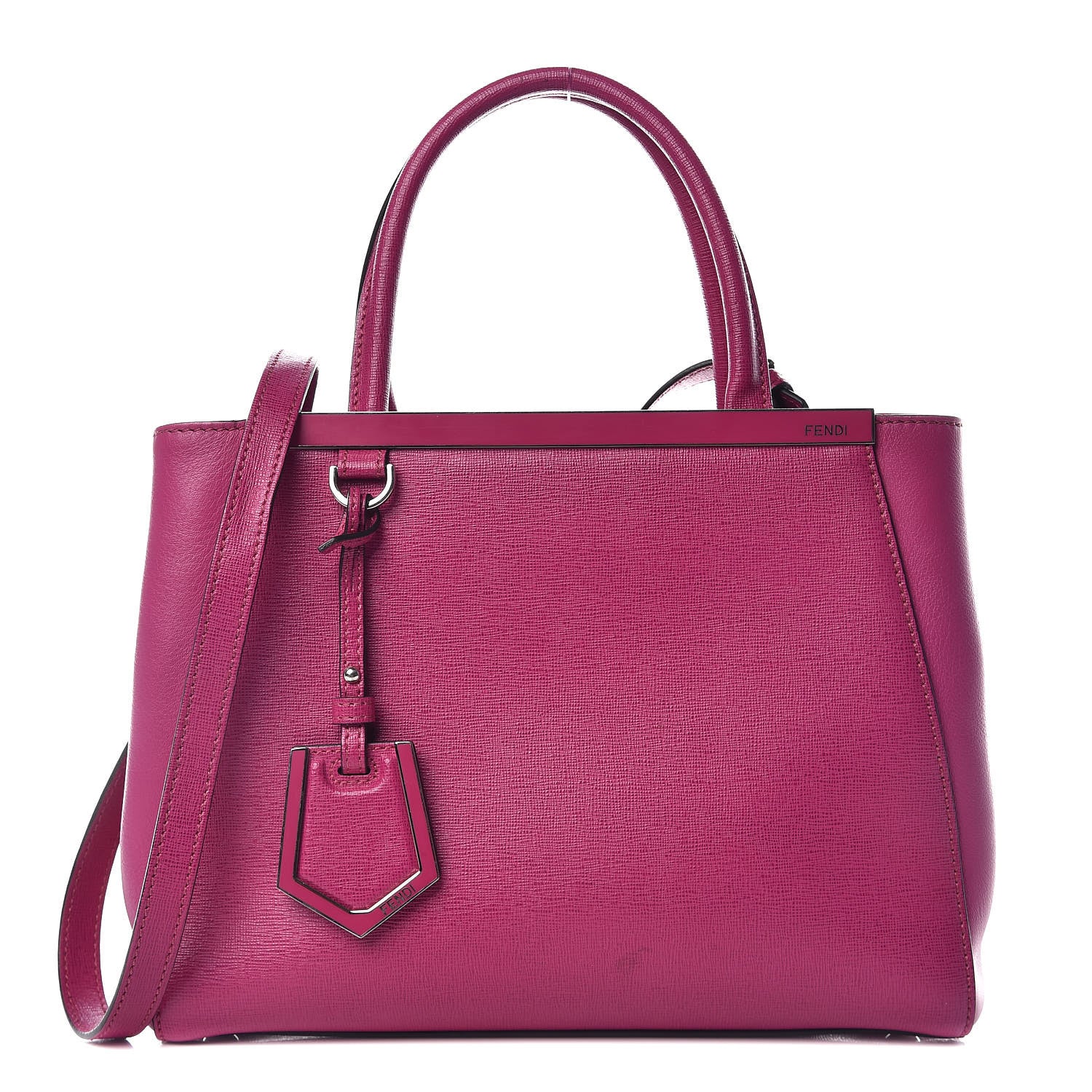 Fendi Vitello Elite Petite 2Jours Tote Magenta 1 of 13