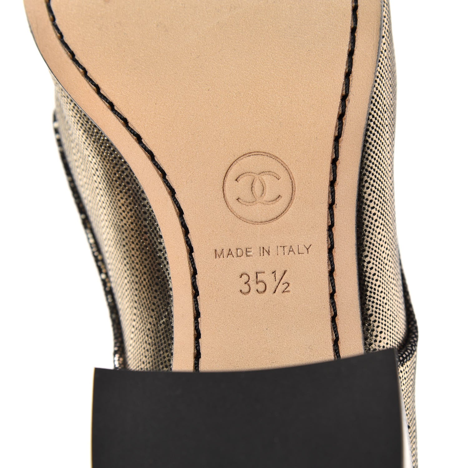 Chanel Laminated Calfskin CC Lace Up Short Boots 35.5 Gold Silver 9 of 10