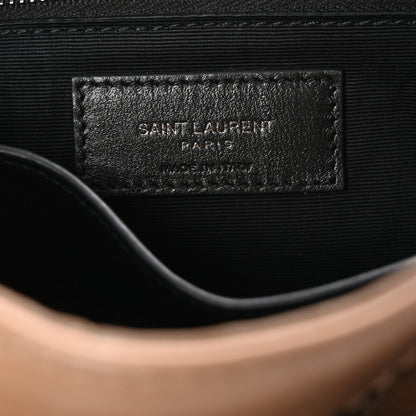 Saint Laurent Crinkled Calfskin Matelasse Monogram Medium Niki Chain Satchel Dark Toffee 6 of 9