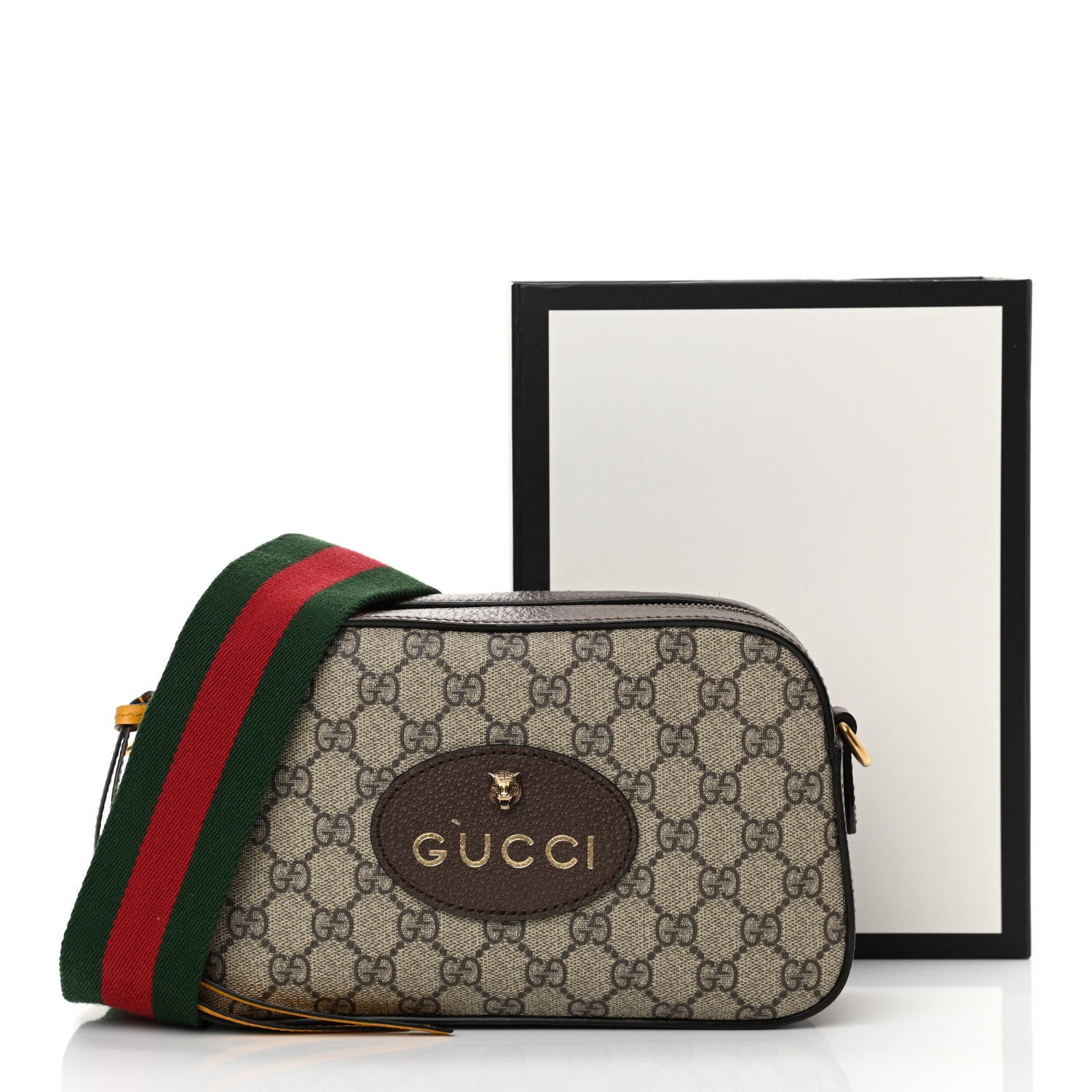 Gucci GG Supreme Monogram Web Neo Vintage Shoulder Bag Beige New Acero Crop 10 of 10